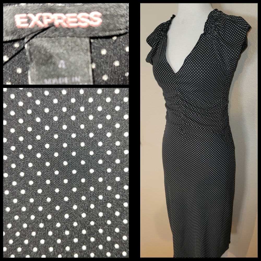 EXPRESS Polka-Dot Dress -Size 4